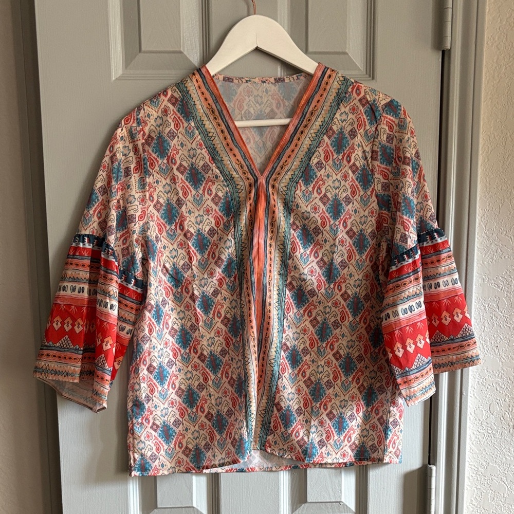 Bohemian Multicolor Patterned Women's Top